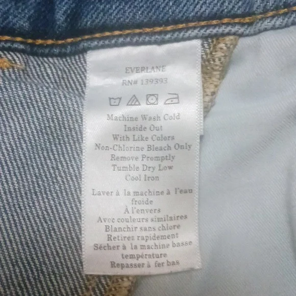Everlane The Utility Barrel Jean 30rNew Blue Organic Cotton High Rise Cropped